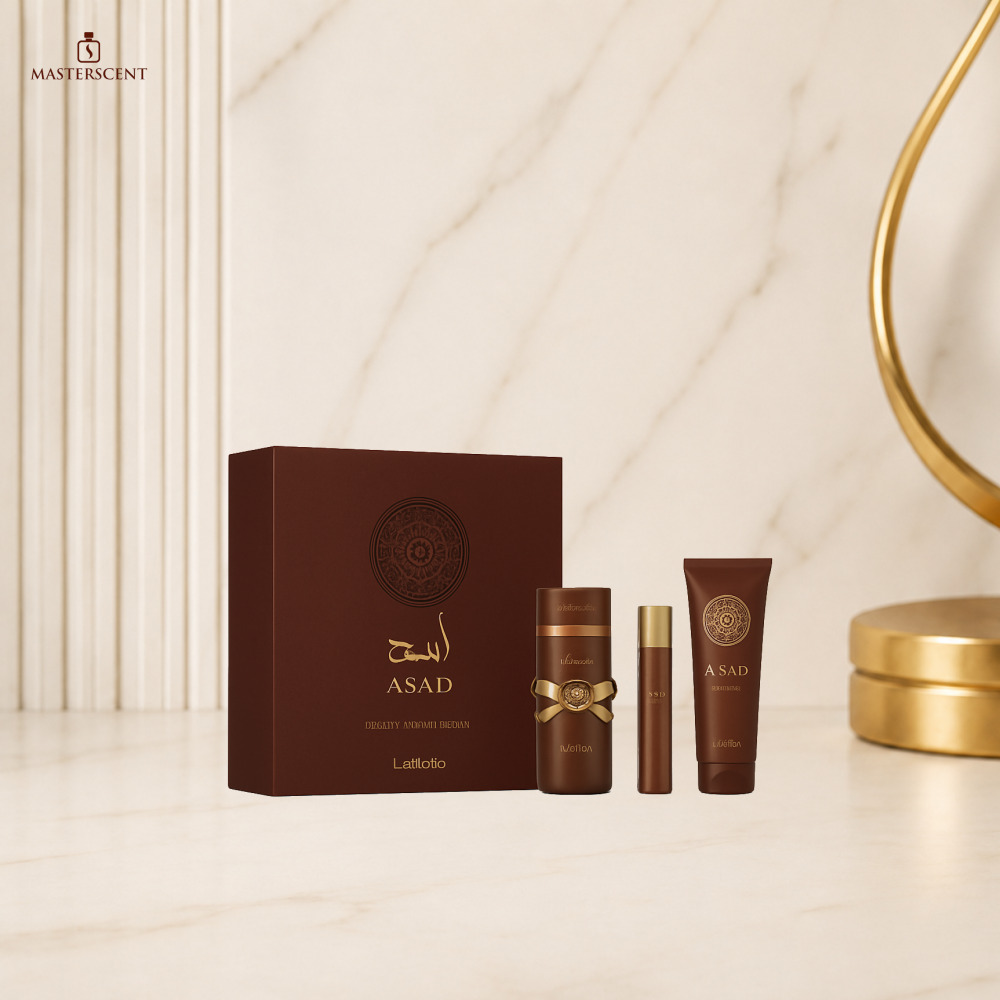 Lattafa Asad Bourbon EDP 100ml 3 Piece Gift Set