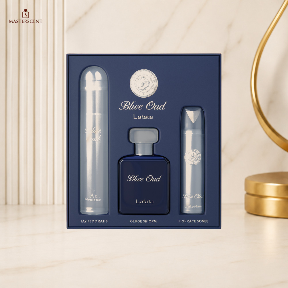 Lattafa Blue Oud EDP 100ml 3 Piece Gift Set
