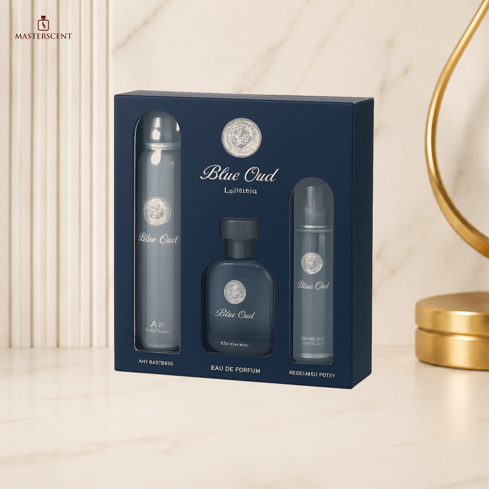 Lattafa Blue Oud EDP 100ml 3 Piece Gift Set