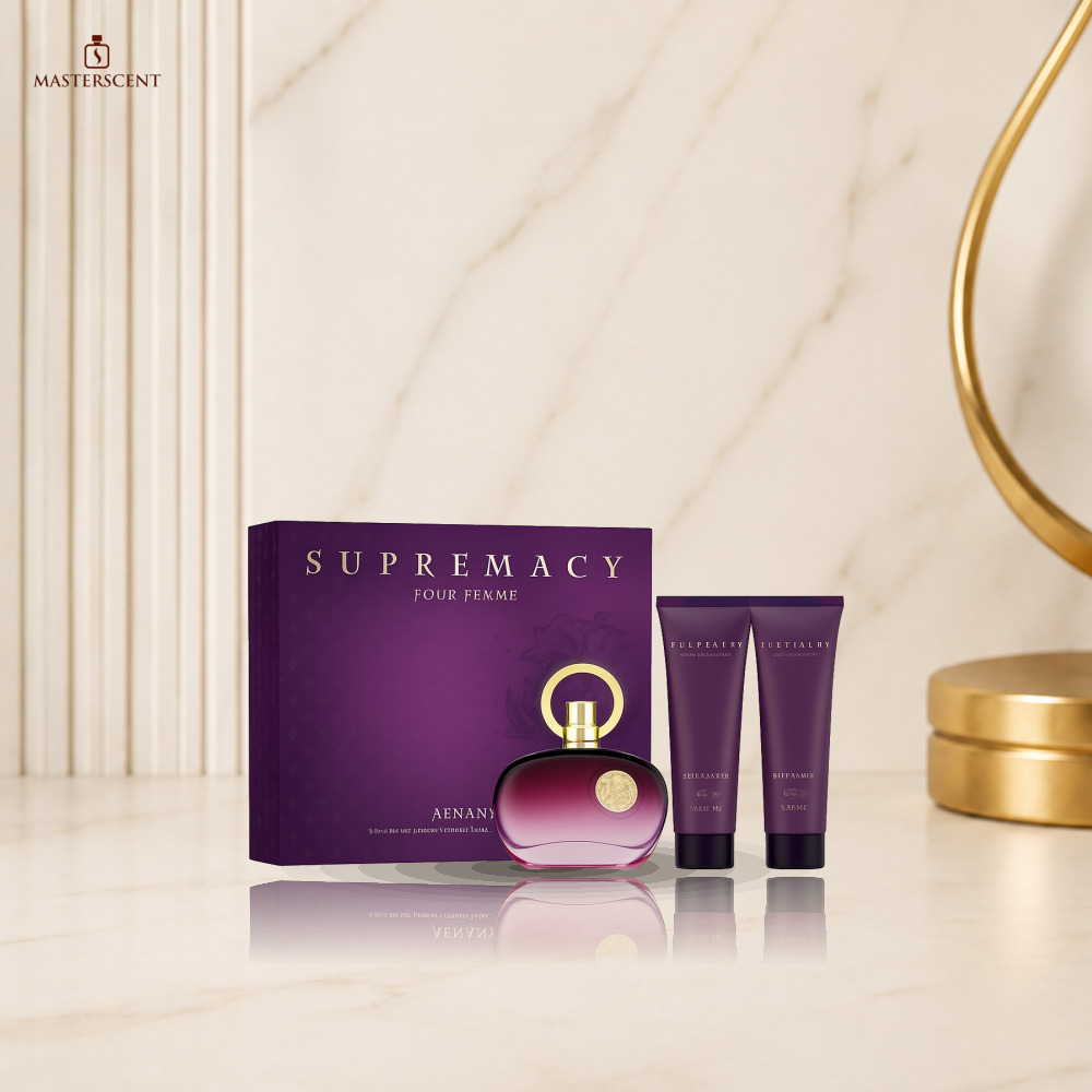 Afnan Supremacy Pour Femme Purple EDP 100ml 3 Piece Gift Set For Women