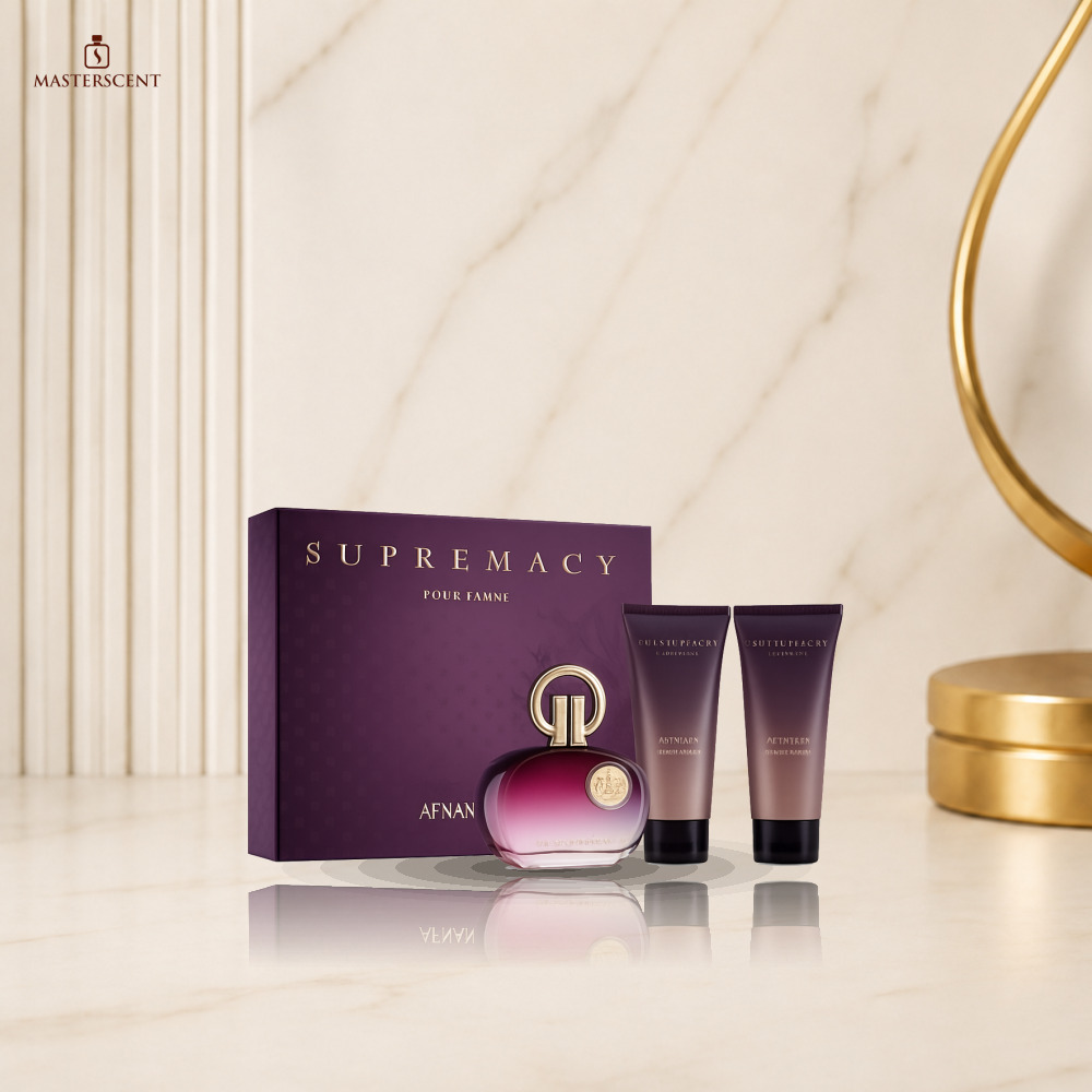 Afnan Supremacy Pour Femme Purple EDP 100ml 3 Piece Gift Set For Women